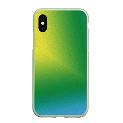 Чехол iPhone XS Max матовый Радужный градиент, цвет: 3D-салатовый