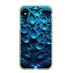 Чехол iPhone XS Max матовый Космические плиты, цвет: 3D-салатовый