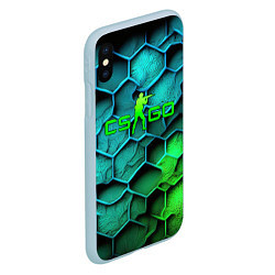 Чехол iPhone XS Max матовый CS GO green blue, цвет: 3D-голубой — фото 2