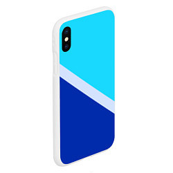 Чехол iPhone XS Max матовый Двуцветный голубой, цвет: 3D-белый — фото 2