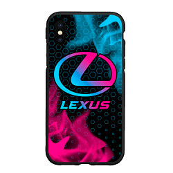 Чехол iPhone XS Max матовый Lexus - neon gradient, цвет: 3D-черный