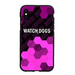 Чехол iPhone XS Max матовый Watch Dogs pro gaming: символ сверху, цвет: 3D-черный