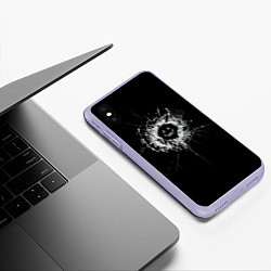 Чехол iPhone XS Max матовый Black Mirror - smile, цвет: 3D-светло-сиреневый — фото 2