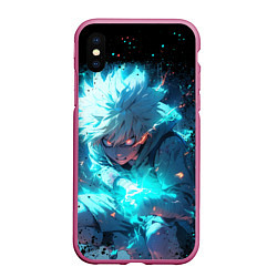 Чехол iPhone XS Max матовый Аура киллуа - hunter x hunter, цвет: 3D-малиновый