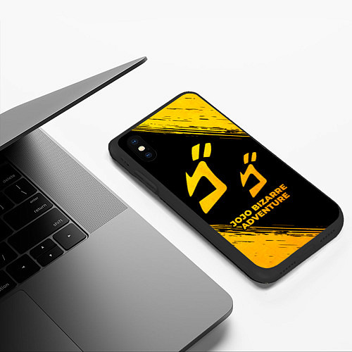 Чехол iPhone XS Max матовый JoJo Bizarre Adventure - gold gradient / 3D-Черный – фото 3