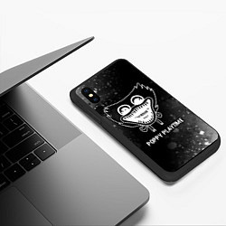 Чехол iPhone XS Max матовый Poppy Playtime glitch на темном фоне, цвет: 3D-черный — фото 2