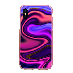 Чехол iPhone XS Max матовый Волшебные волны, цвет: 3D-розовый