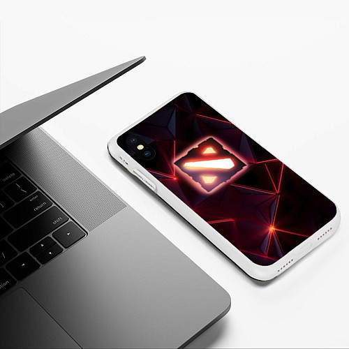 Чехол iPhone XS Max матовый Dota 2 Lightning / 3D-Белый – фото 3