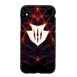 Чехол iPhone XS Max матовый The Witcher Logo Triangle, цвет: 3D-черный