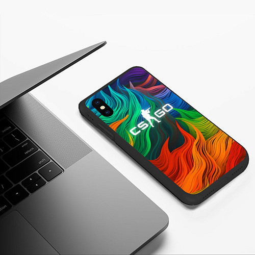 Чехол iPhone XS Max матовый Cs Go Logo Color / 3D-Черный – фото 3