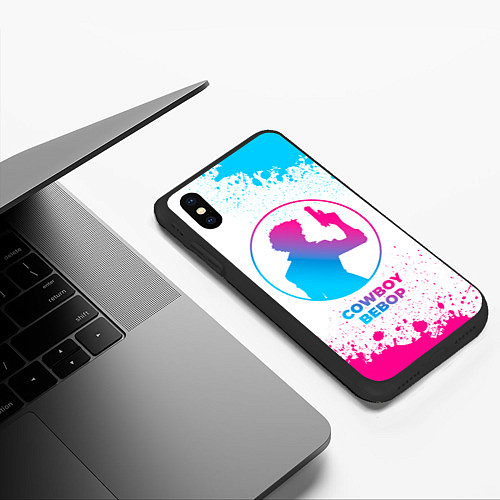 Чехол iPhone XS Max матовый Cowboy Bebop neon gradient style / 3D-Черный – фото 3