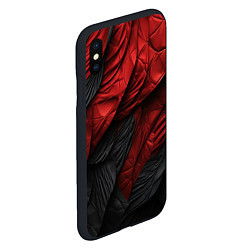 Чехол iPhone XS Max матовый Red black texture, цвет: 3D-черный — фото 2