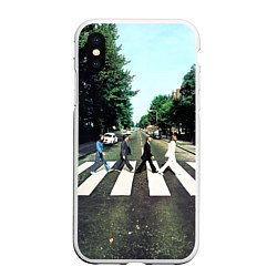 Чехол iPhone XS Max матовый The Beatles альбом Abbey Road, цвет: 3D-белый