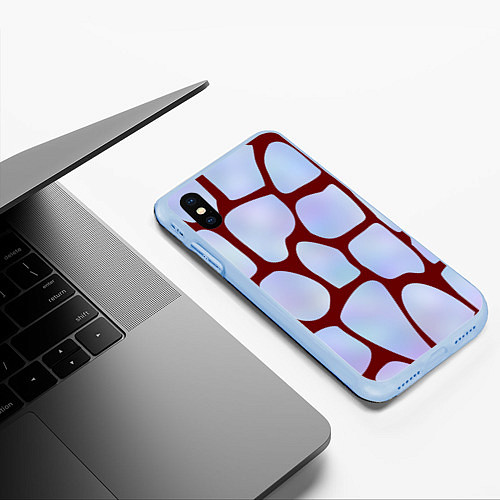 Чехол iPhone XS Max матовый Клеточная ткань / 3D-Голубой – фото 3