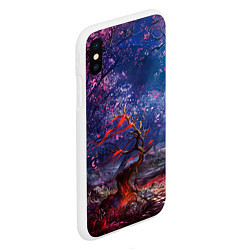 Чехол iPhone XS Max матовый Магический лес при луне, цвет: 3D-белый — фото 2