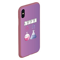 Чехол iPhone XS Max матовый Химия Любви, цвет: 3D-малиновый — фото 2