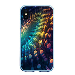 Чехол iPhone XS Max матовый Радужные блики нейроарт, цвет: 3D-голубой