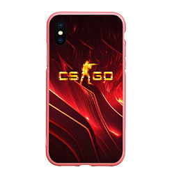 Чехол iPhone XS Max матовый CS GO fire logo, цвет: 3D-баблгам