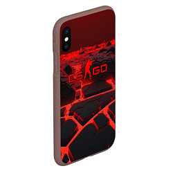 Чехол iPhone XS Max матовый CS GO red neon texture, цвет: 3D-коричневый — фото 2