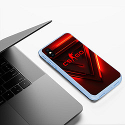 Чехол iPhone XS Max матовый CS GO red light, цвет: 3D-голубой — фото 2