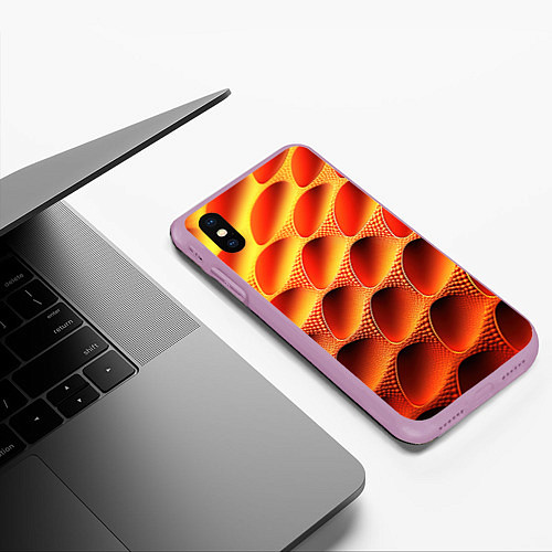 Чехол iPhone XS Max матовый Объемные впадины / 3D-Сиреневый – фото 3