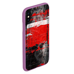 Чехол iPhone XS Max матовый Красная белая черная краска, цвет: 3D-фиолетовый — фото 2