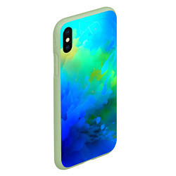 Чехол iPhone XS Max матовый Градиент сине-зелёных оттенков - нейросеть, цвет: 3D-салатовый — фото 2