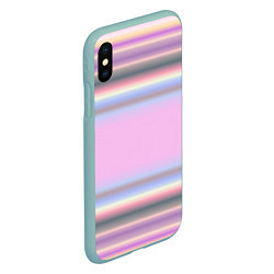 Чехол iPhone XS Max матовый Сиреневые полосы, цвет: 3D-мятный — фото 2