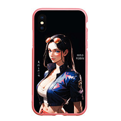 Чехол iPhone XS Max матовый Нико Робин с очками - One Piece, цвет: 3D-баблгам