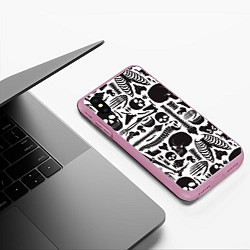 Чехол iPhone XS Max матовый Human osteology, цвет: 3D-розовый — фото 2