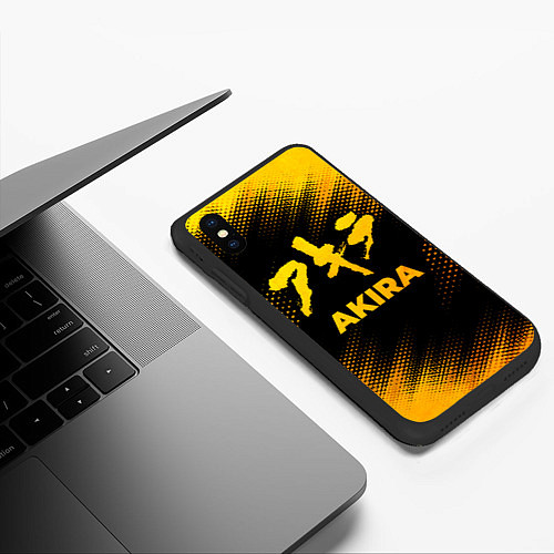 Чехол iPhone XS Max матовый Akira - gold gradient / 3D-Черный – фото 3