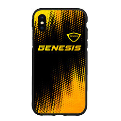 Чехол iPhone XS Max матовый Genesis - gold gradient: символ сверху, цвет: 3D-черный