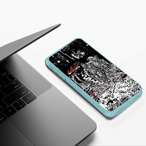 Чехол iPhone XS Max матовый Sodom Partisan / 3D-Мятный – фото 3