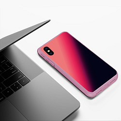 Чехол iPhone XS Max матовый Градиент темно-розовый, цвет: 3D-розовый — фото 2