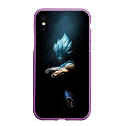 Чехол iPhone XS Max матовый Vegeta - Dragon ball, цвет: 3D-фиолетовый