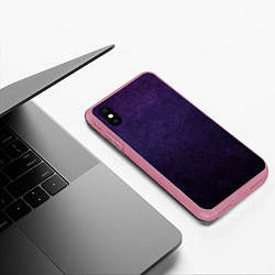 Чехол iPhone XS Max матовый Фиолетово-черный градиент, цвет: 3D-малиновый — фото 2