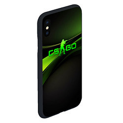 Чехол iPhone XS Max матовый CS GO black green logo, цвет: 3D-черный — фото 2