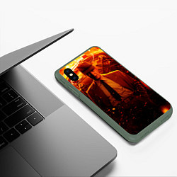 Чехол iPhone XS Max матовый Оппенгеймер и бомба, цвет: 3D-темно-зеленый — фото 2