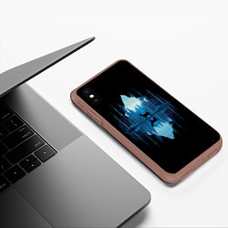 Чехол iPhone XS Max матовый Олень в ночном лесу, цвет: 3D-коричневый — фото 2
