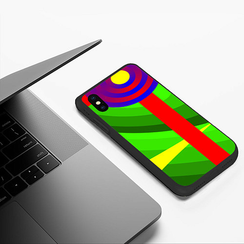 Чехол iPhone XS Max матовый Абсолютная абстракция / 3D-Черный – фото 3