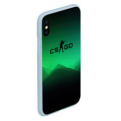 Чехол iPhone XS Max матовый CS GO green black background, цвет: 3D-голубой — фото 2