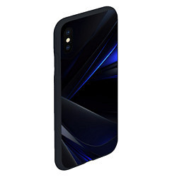 Чехол iPhone XS Max матовый Black blue background, цвет: 3D-черный — фото 2