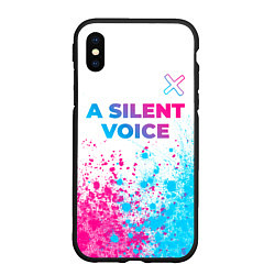 Чехол iPhone XS Max матовый A Silent Voice neon gradient style: символ сверху, цвет: 3D-черный