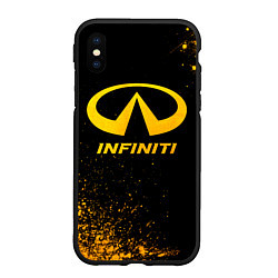 Чехол iPhone XS Max матовый Infiniti - gold gradient, цвет: 3D-черный