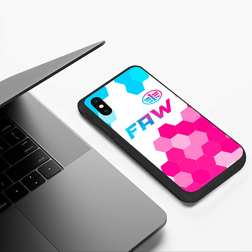 Чехол iPhone XS Max матовый FAW neon gradient style: символ сверху / 3D-Черный – фото 3