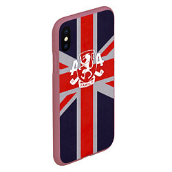 Чехол iPhone XS Max матовый Asking Alexandria британский флаг, цвет: 3D-малиновый — фото 2