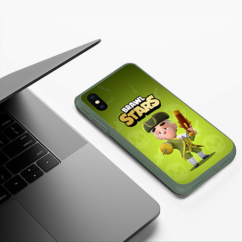 Чехол iPhone XS Max матовый Barqley Brawl stars / 3D-Темно-зеленый – фото 3