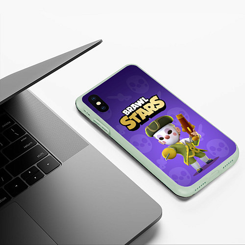 Чехол iPhone XS Max матовый Barqley Brawl stars / 3D-Салатовый – фото 3