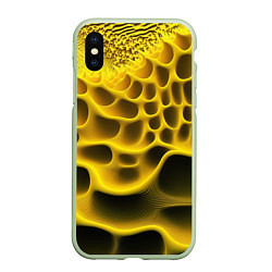 Чехол iPhone XS Max матовый Yellow background, цвет: 3D-салатовый