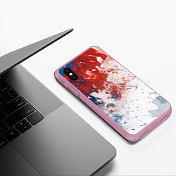 Чехол iPhone XS Max матовый Краски в цветах России, цвет: 3D-розовый — фото 2